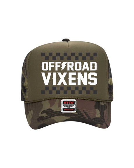 Photo of Checked Out Foam Trucker - Camo by OFF-ROAD VIXENS CLOTHING CO. - Premium Hats for UTVs / Side by Sides
