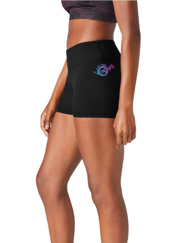 Photo of Checkered Flag Activewear Shorts by OFF-ROAD VIXENS CLOTHING CO. - Premium Apparel & Accessories for UTVs / Side by Sides