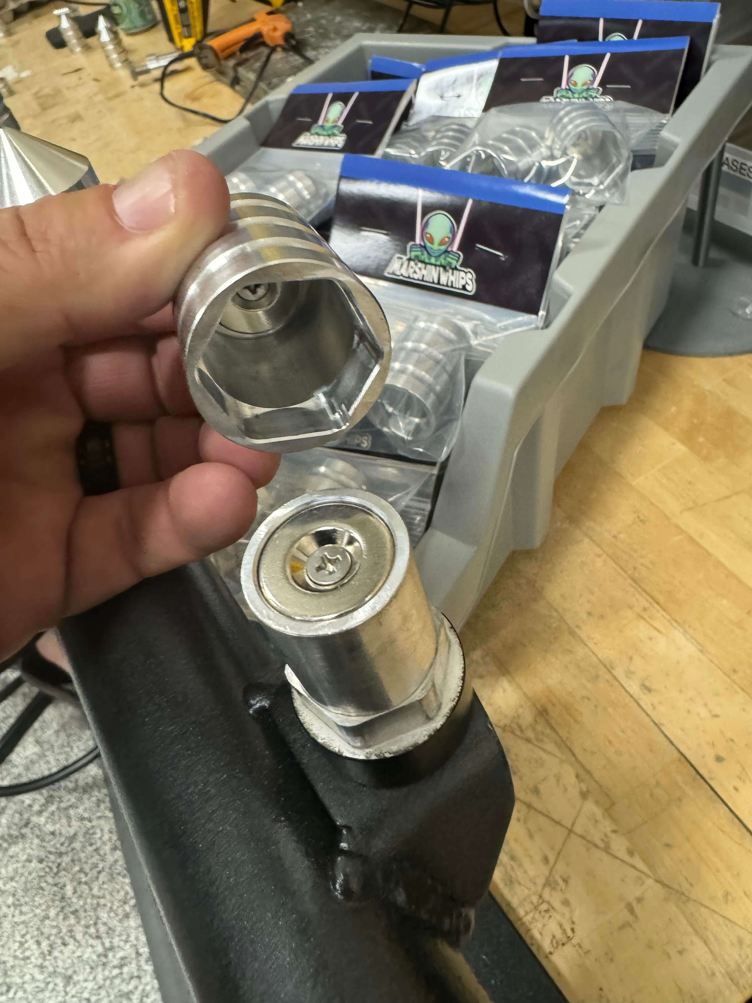 Photo of Billet Magnet Base Caps by Marshin Whips - Premium Mounts for UTVs / Side by Sides