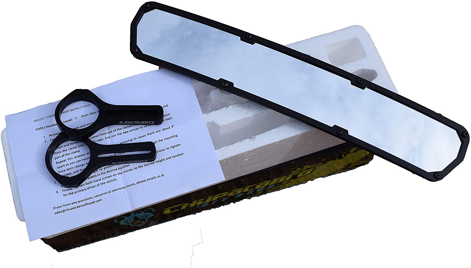 15" Deluxe 1.75 Center Rearview Mirror - Wide-Angle + Durable Aluminum Cover (2020+)