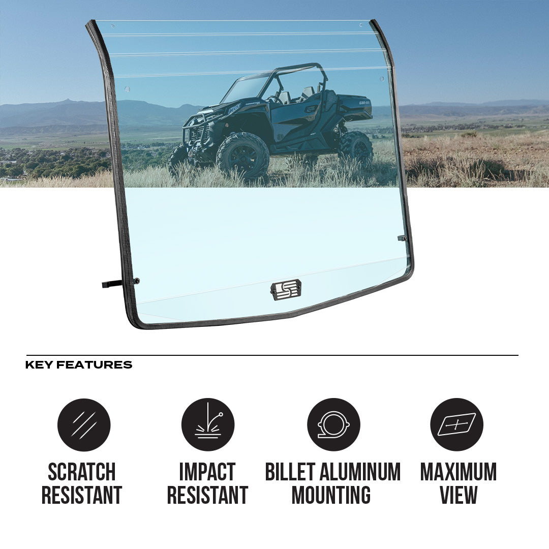 Photo of Commander/Maverick Sport/ Maverick Trail Polycarbonate Full Front Windshield by Super Comp - Premium Polycarbonate Front Windshield for UTVs / Side by Sides