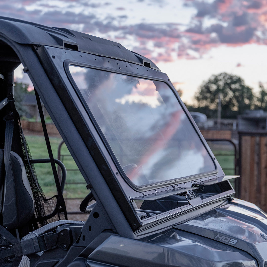 Photo of Can-Am Defender Front Windshield by Super Comp - Premium Glass Front Windshield for UTVs / Side by Sides