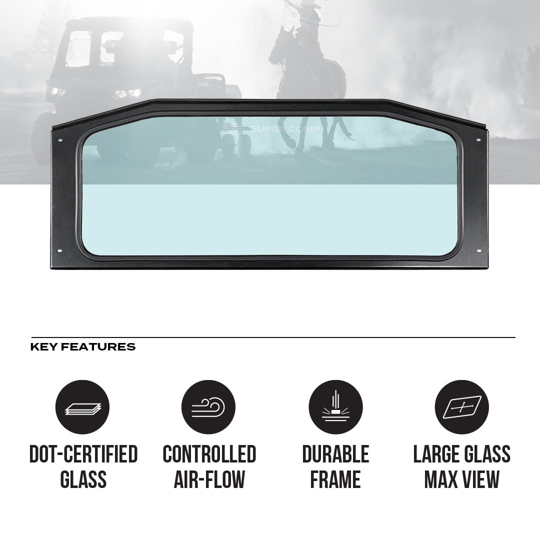 Photo of Can-Am Defender Rear Windshield by Super Comp - Premium Rear Windshield for UTVs / Side by Sides