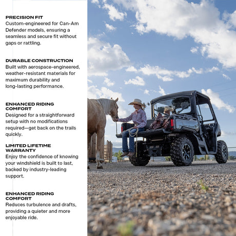 Photo of Can-Am Defender Rear Windshield by Super Comp USA - Premium Rear Windshield for UTVs / Side by Sides