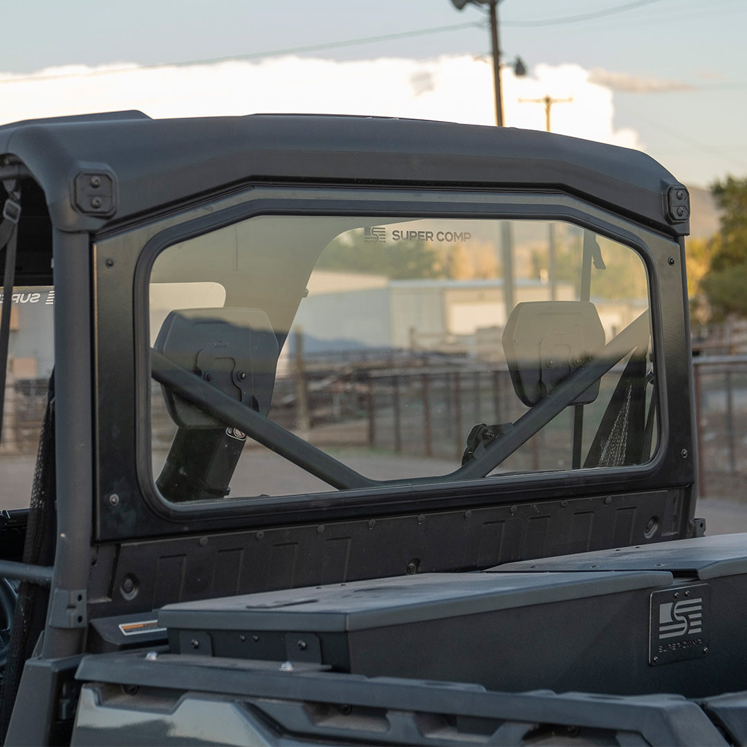 Photo of Can-Am Defender Rear Windshield by Super Comp - Premium Rear Windshield for UTVs / Side by Sides