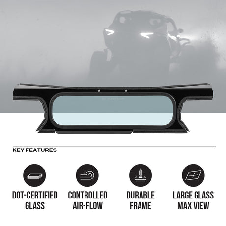 Photo of Can-Am Maverick R Rear Windshield by Super Comp - Premium Rear Windshield for UTVs / Side by Sides