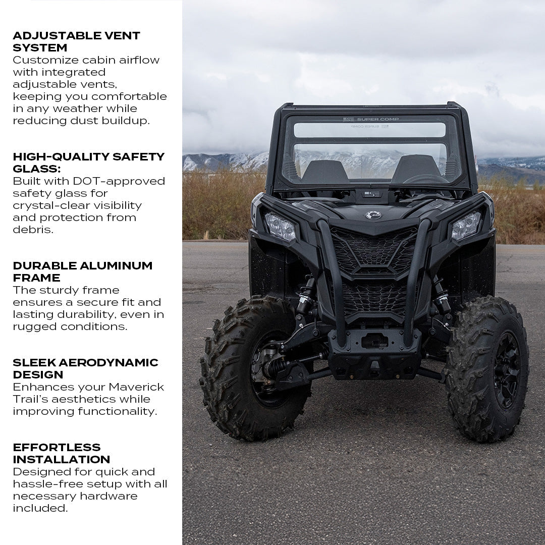 Photo of Can-Am Maverick Trail Front Windshield by Super Comp - Premium Windshields for UTVs / Side by Sides