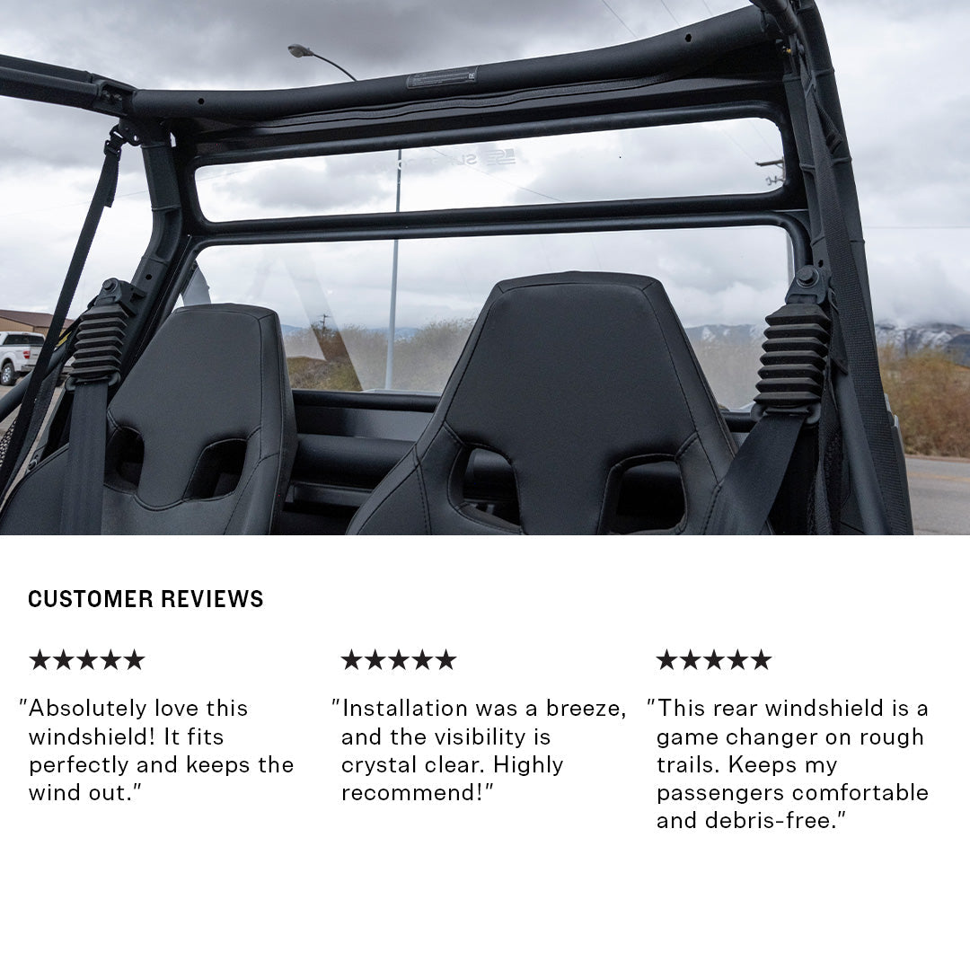 Photo of Can-Am Maverick Tinted Trail Rear Windshield by Super Comp - Premium Windshields for UTVs / Side by Sides