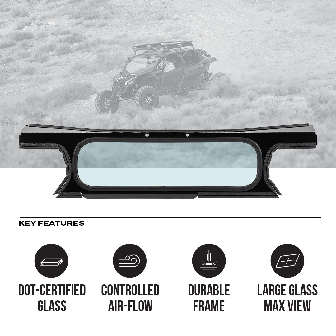 Photo of Can-Am Maverick X3 Rear Windshield - Polycarbonate, Made in USA (2018-2025) by Super Comp USA - Premium Windshields for UTVs / Side by Sides