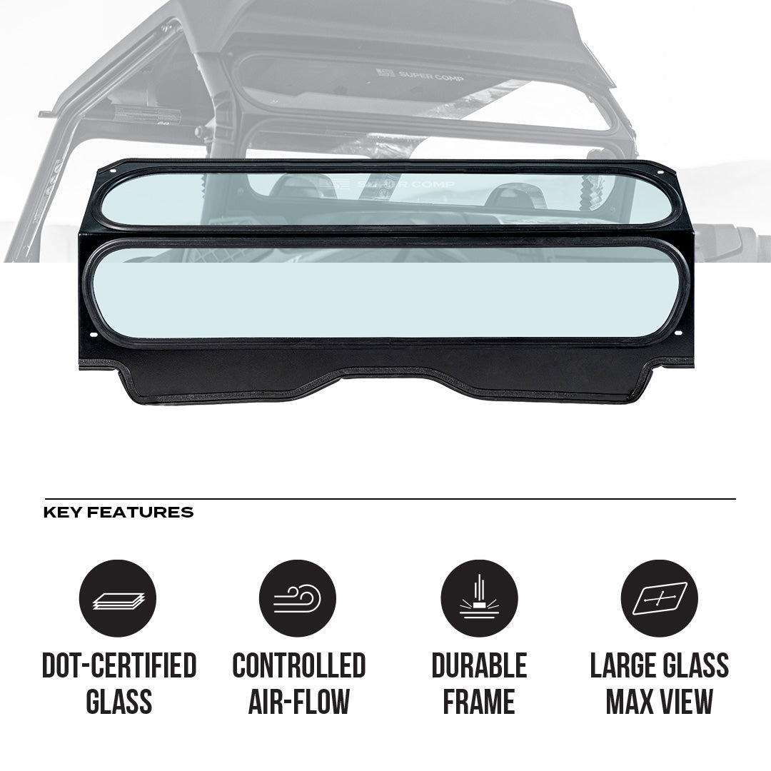 Photo of CF Moto 950 Sport Rear Windshield by Super Comp - Premium Rear Windshield for UTVs / Side by Sides