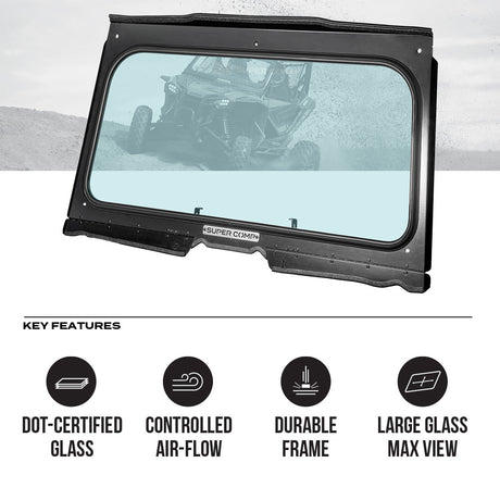 Photo of Honda Talon Front Glass Windshield by Super Comp - Premium Glass Front Windshield for UTVs / Side by Sides