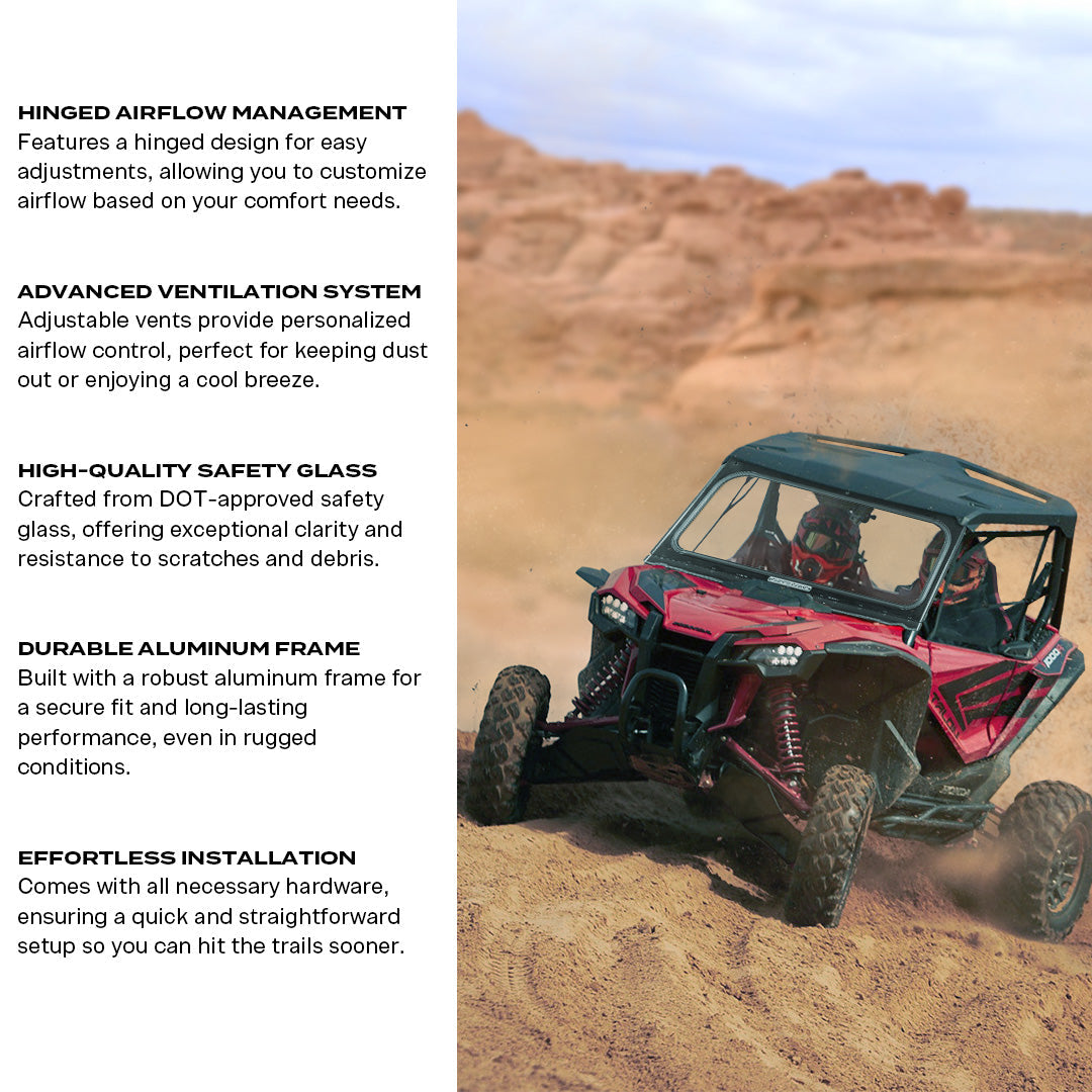 Photo of Honda Talon Front Glass Windshield by Super Comp - Premium Glass Front Windshield for UTVs / Side by Sides