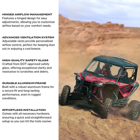 Photo of Honda Talon Front Glass Windshield by Super Comp - Premium Glass Front Windshield for UTVs / Side by Sides