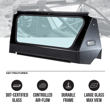 Photo of Kawasaki KRX Rear Windshield by Super Comp - Premium Rear Windshield for UTVs / Side by Sides