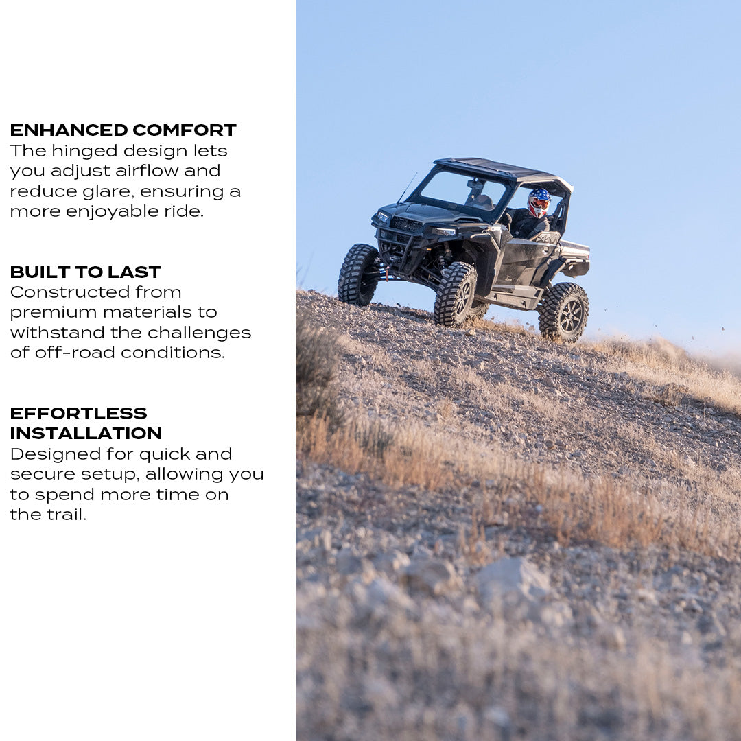 Photo of Polaris General Front Windshield by Super Comp - Premium Glass Front Windshield for UTVs / Side by Sides