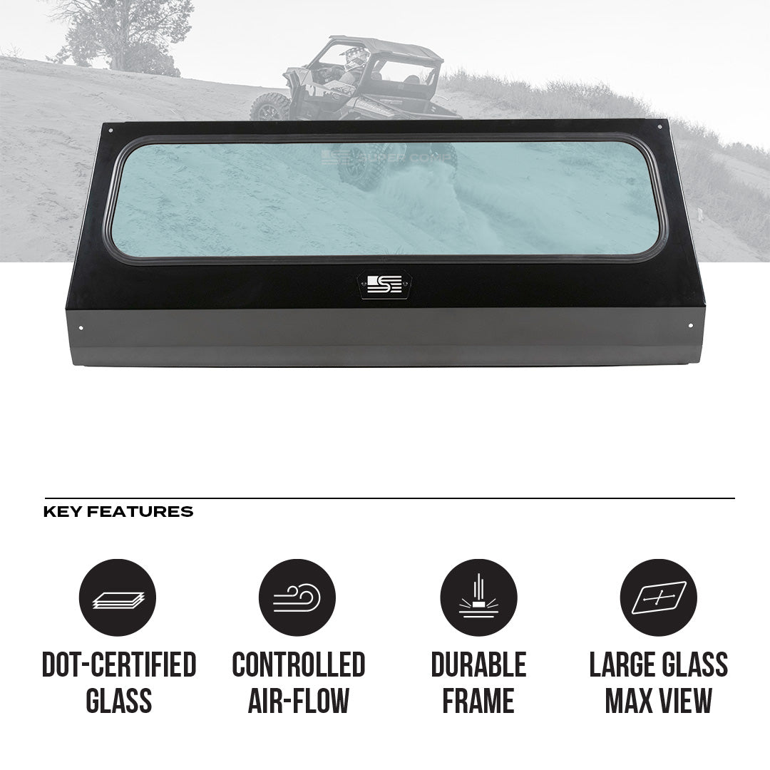 Photo of Polaris General Rear Windshield by Super Comp - Premium Rear Windshield for UTVs / Side by Sides