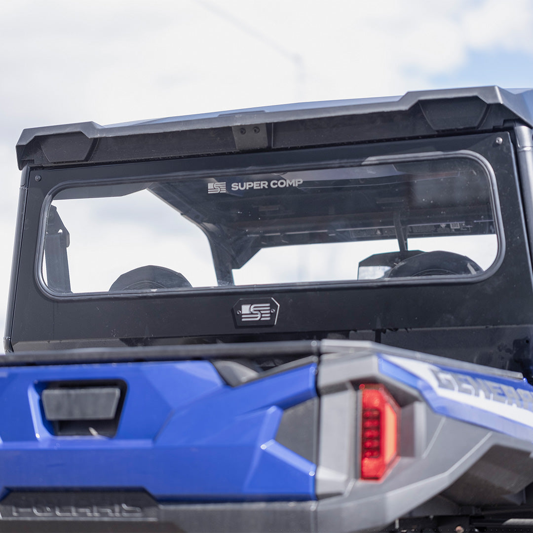 Photo of Polaris General Rear Windshield by Super Comp - Premium Rear Windshield for UTVs / Side by Sides