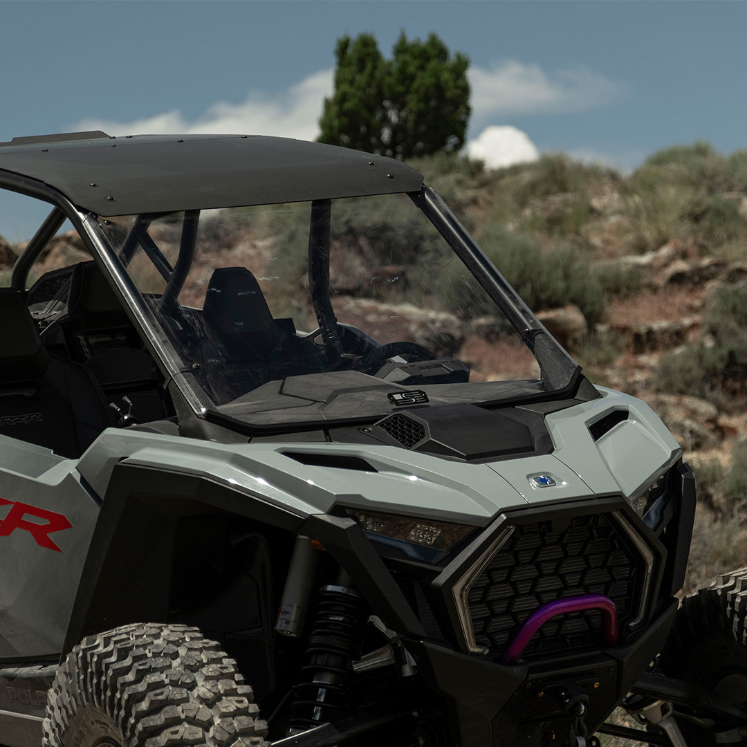 Photo of Polaris RZR Pro R Polycarbonate Full Front Windshield by Super Comp - Premium Polycarbonate Front Windshield for UTVs / Side by Sides