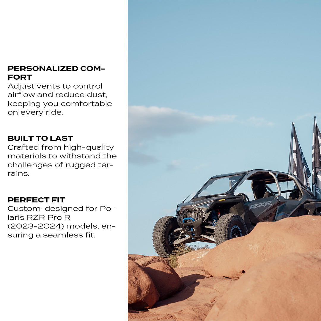 Photo of Polaris Pro R Front Windshield by Super Comp - Premium Glass Front Windshield for UTVs / Side by Sides