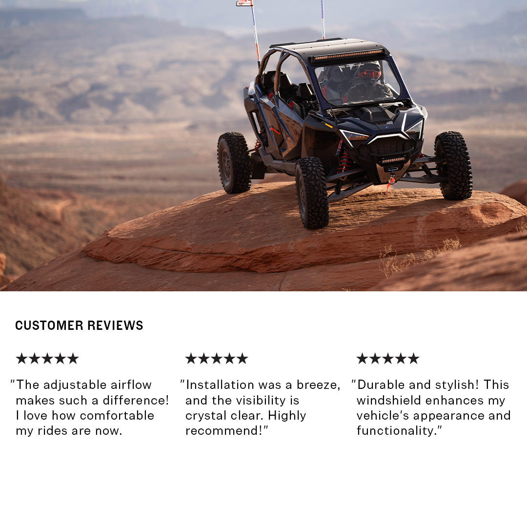 Photo of Polaris Pro R Front Windshield by Super Comp - Premium Glass Front Windshield for UTVs / Side by Sides