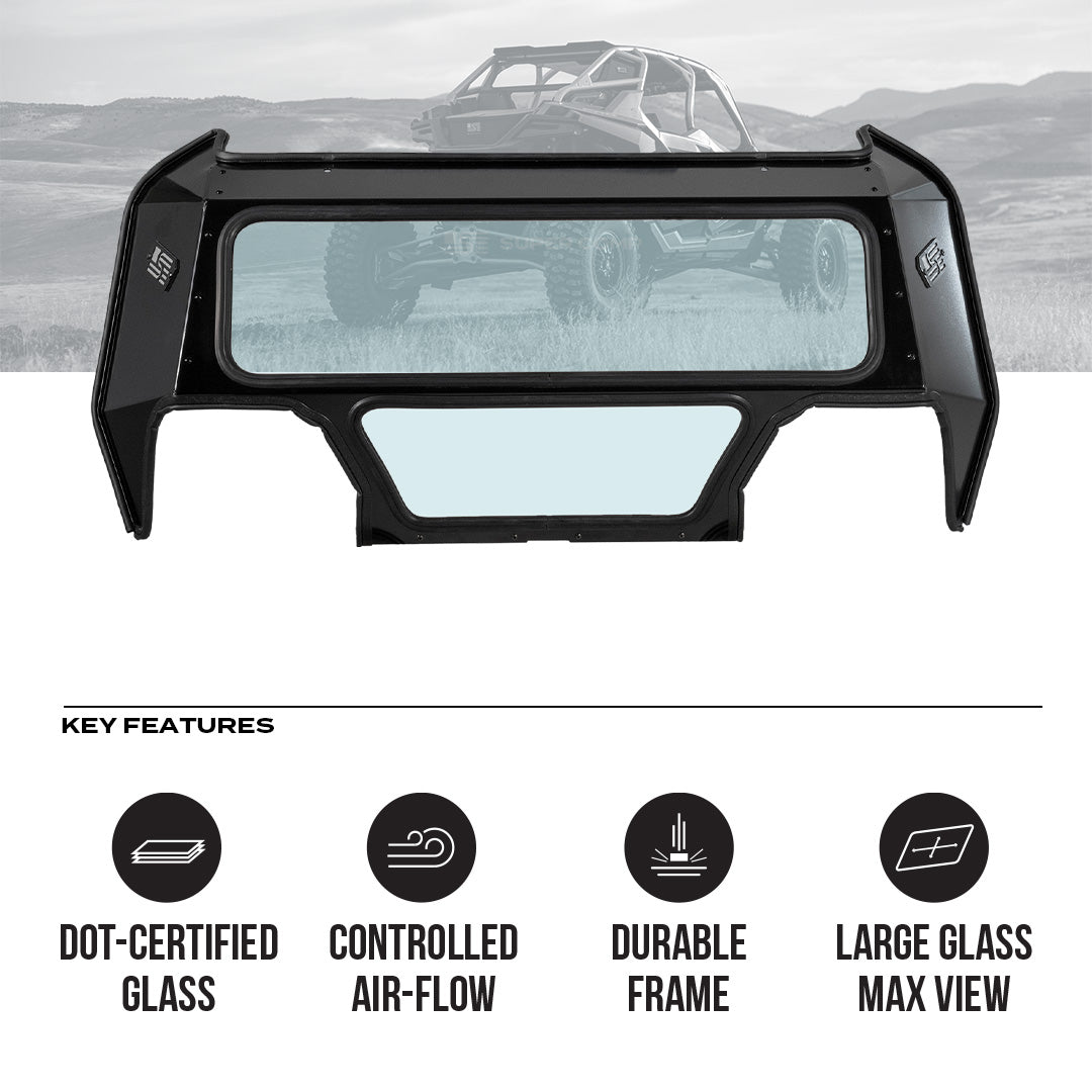 Photo of Polaris Pro R Rear Windshield (2022 - 2024) by Super Comp - Premium Windshields for UTVs / Side by Sides
