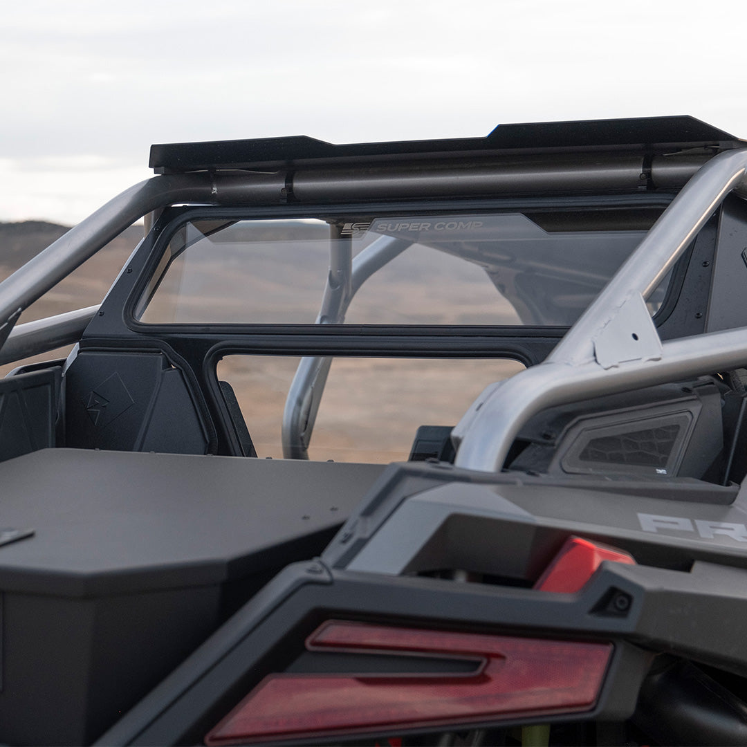 Photo of Polaris Pro R Rear Windshield (2022 - 2024) by Super Comp - Premium Windshields for UTVs / Side by Sides