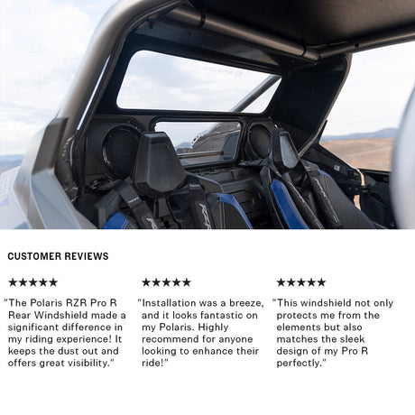 Photo of Polaris Pro R Rear Windshield (2025+) by Super Comp - Premium Windshields for UTVs / Side by Sides