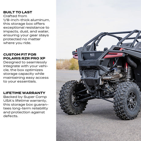 Photo of Polaris RZR Turbo R, Pro S, & Pro XP Storage Box by Super Comp - Premium Storage for UTVs / Side by Sides