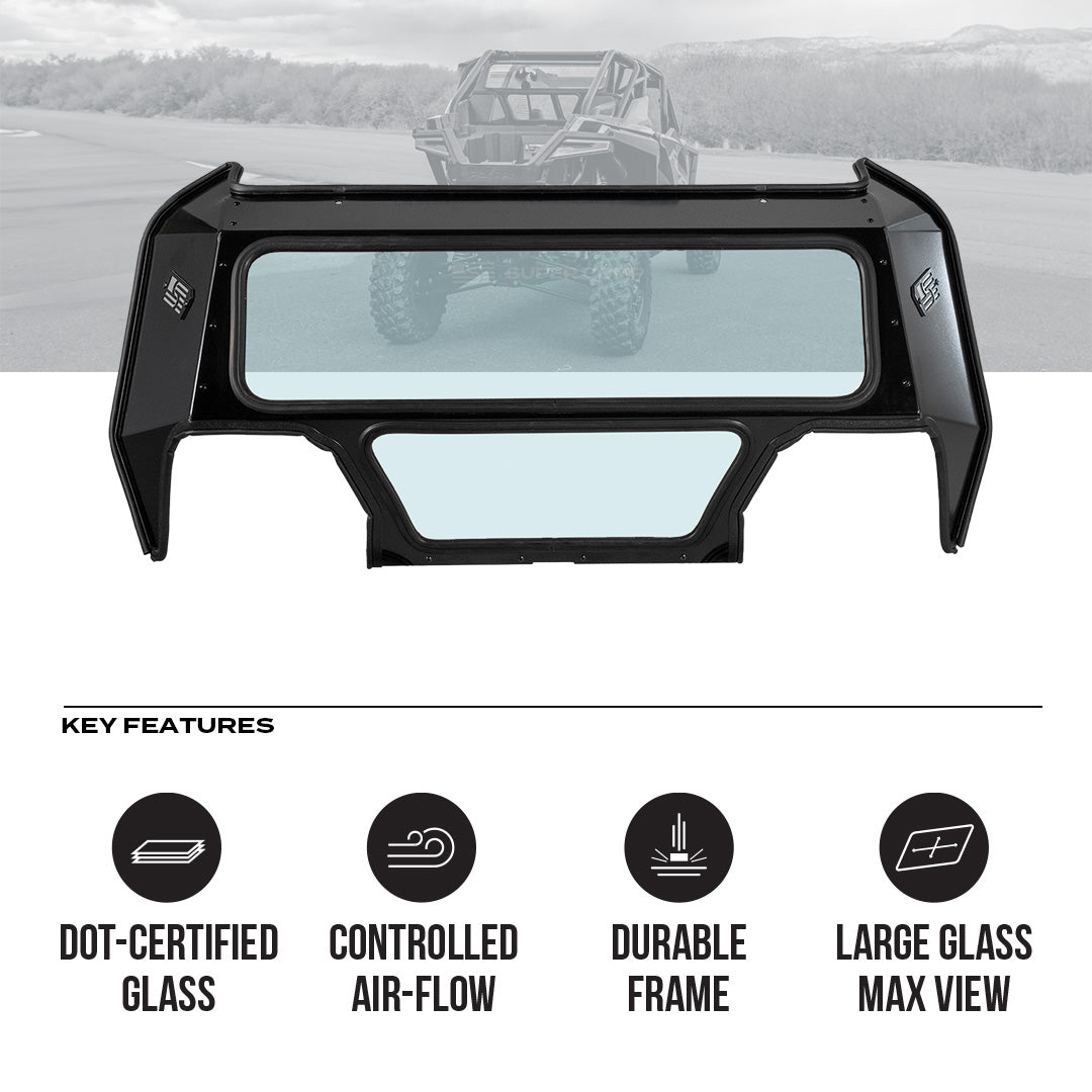Photo of Polaris Pro XP Tinted Rear Windshield by Super Comp - Premium Windshields for UTVs / Side by Sides