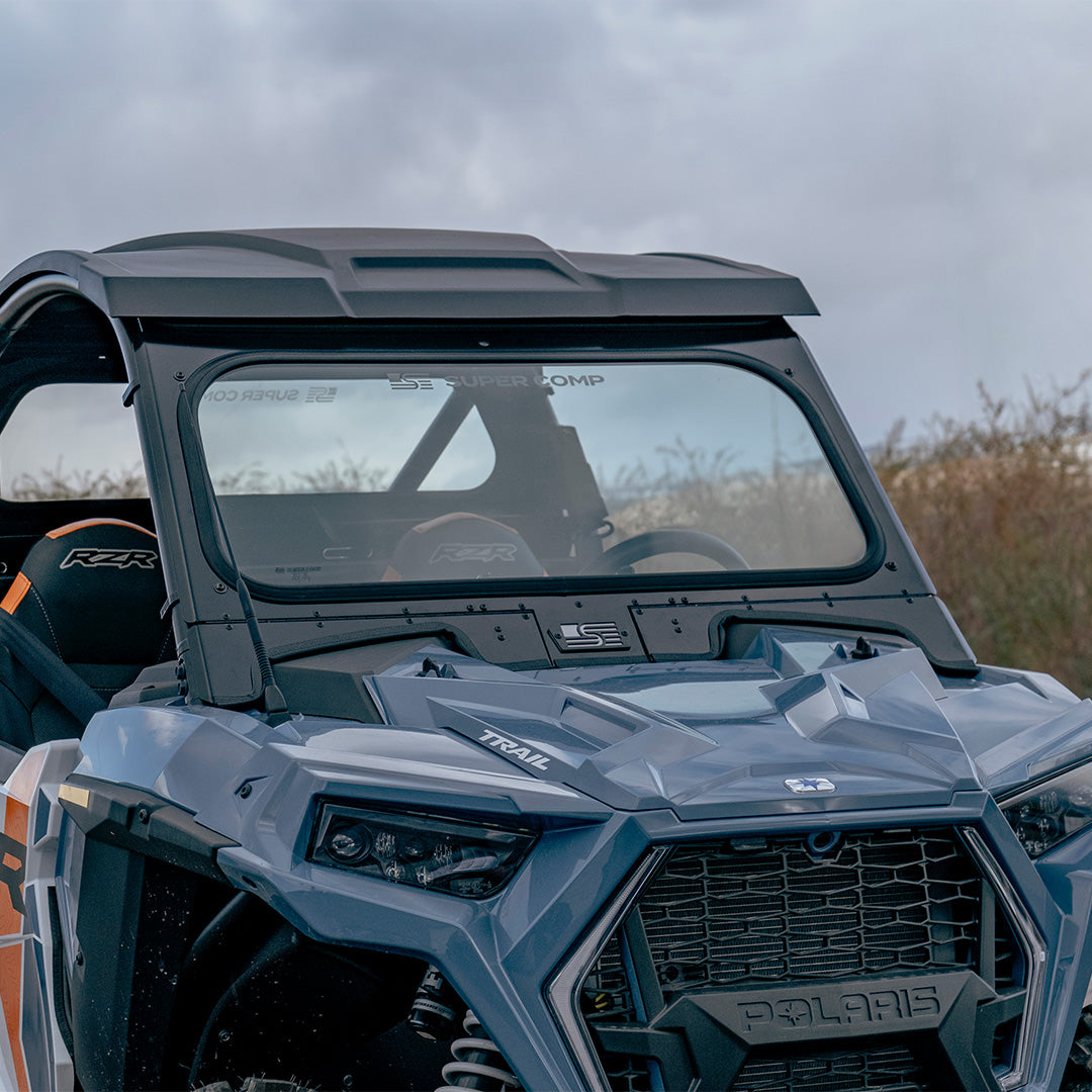 Photo of Polaris Trail 900 Front Windshield by Super Comp - Premium Glass Front Windshield for UTVs / Side by Sides