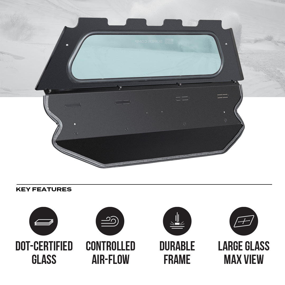 Photo of Polaris Trail 900 Rear Tinted Windshield by Super Comp - Premium Windshields for UTVs / Side by Sides