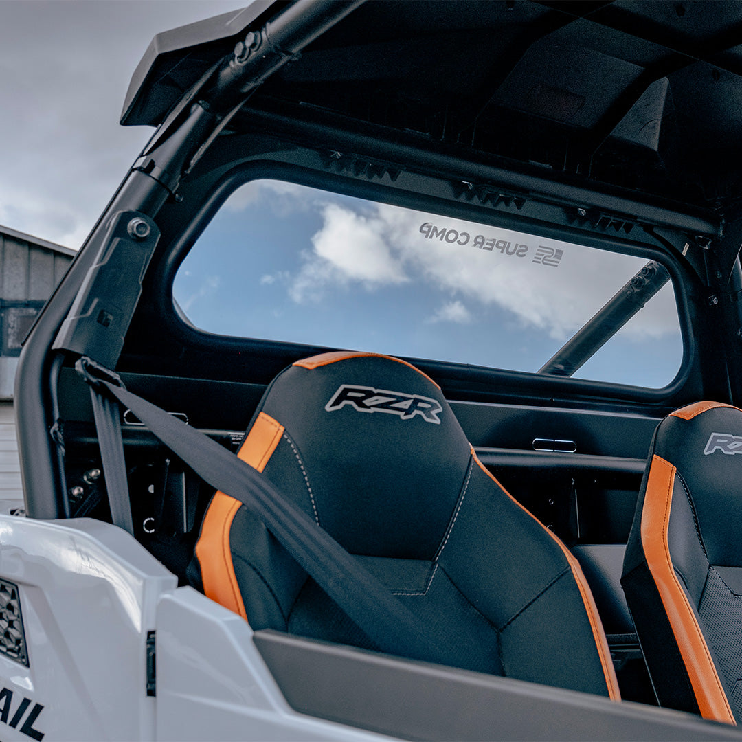Photo of Polaris Trail 900 Rear Tinted Windshield by Super Comp - Premium Windshields for UTVs / Side by Sides