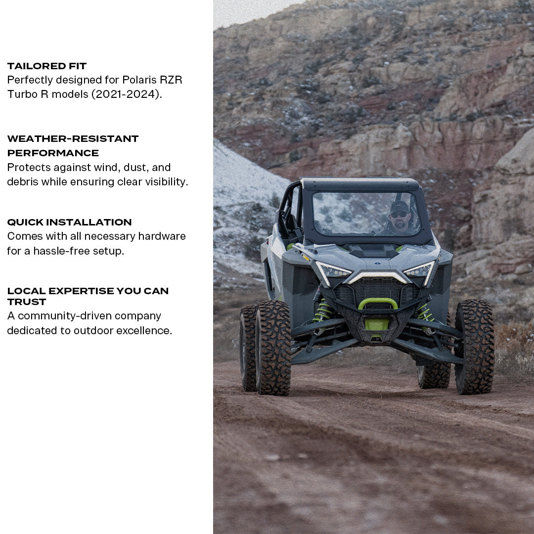 Photo of Polaris RZR Pro XP & Turbo R Front Windshield by Super Comp - Premium Glass Front Windshield for UTVs / Side by Sides