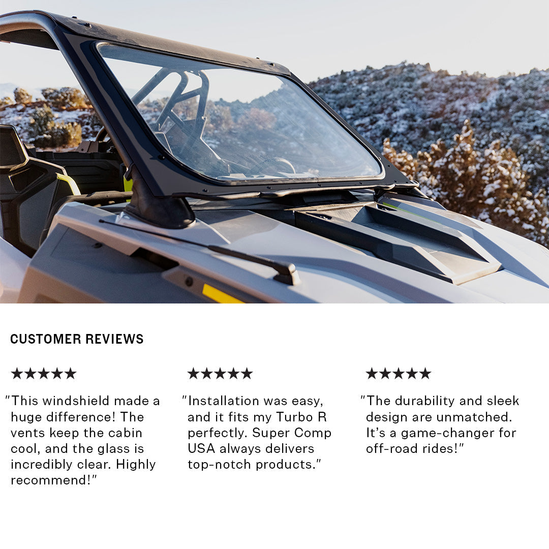 Photo of Polaris RZR Pro XP & Turbo R Front Windshield by Super Comp - Premium Glass Front Windshield for UTVs / Side by Sides
