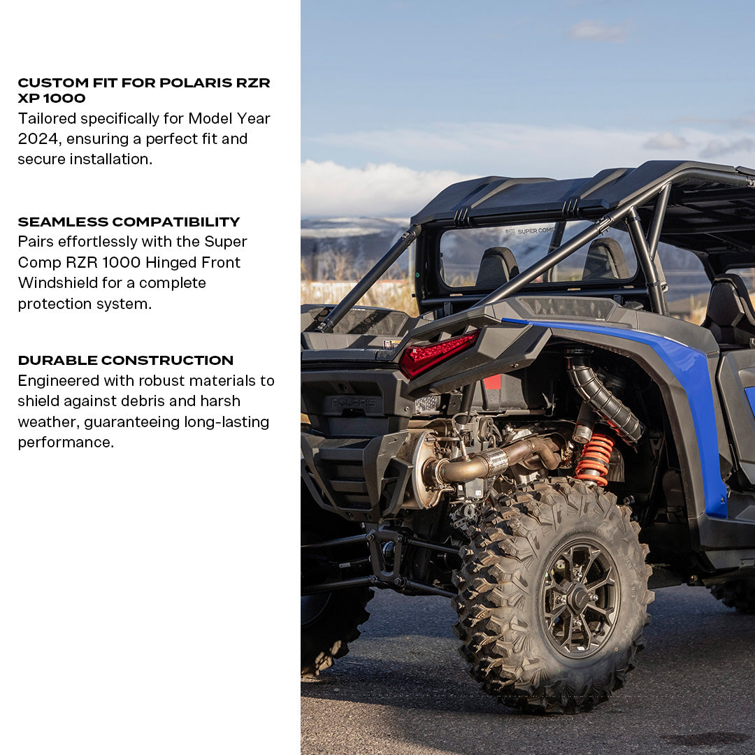 Photo of Polaris RZR XP 1000 Tinted Rear Windshield 2024+ by Super Comp - Premium Windshields for UTVs / Side by Sides