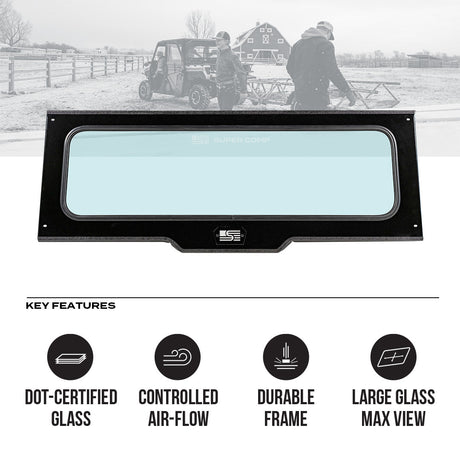 Photo of Polaris Ranger Rear Windshield by Super Comp - Premium Windshields for UTVs / Side by Sides