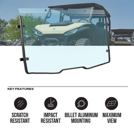 Photo of Segway UT10 Crew Polycarbonate Full Front Windshield by Super Comp - Premium Polycarbonate Front Windshield for UTVs / Side by Sides