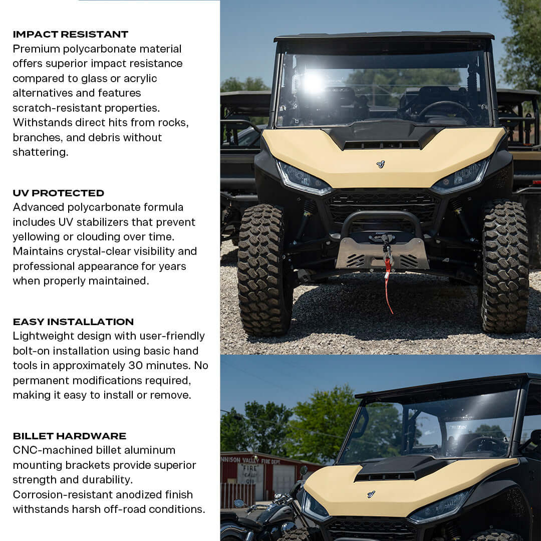 Photo of Segway UT10 Polycarbonate Full Front Windshield by Super Comp - Premium Polycarbonate Front Windshield for UTVs / Side by Sides