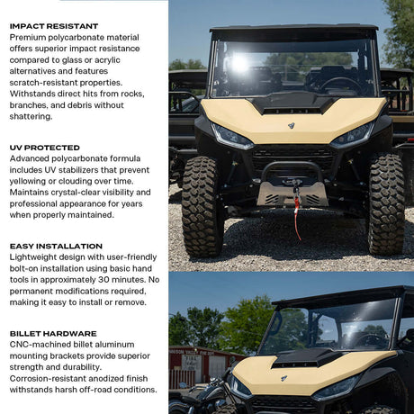 Photo of Segway UT10 Polycarbonate Full Front Windshield by Super Comp - Premium Polycarbonate Front Windshield for UTVs / Side by Sides