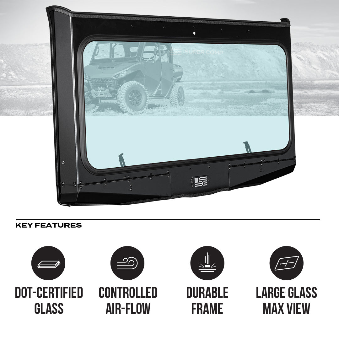 Photo of Segway UT10 Crew Front Windshield by Super Comp - Premium Glass Front Windshield for UTVs / Side by Sides