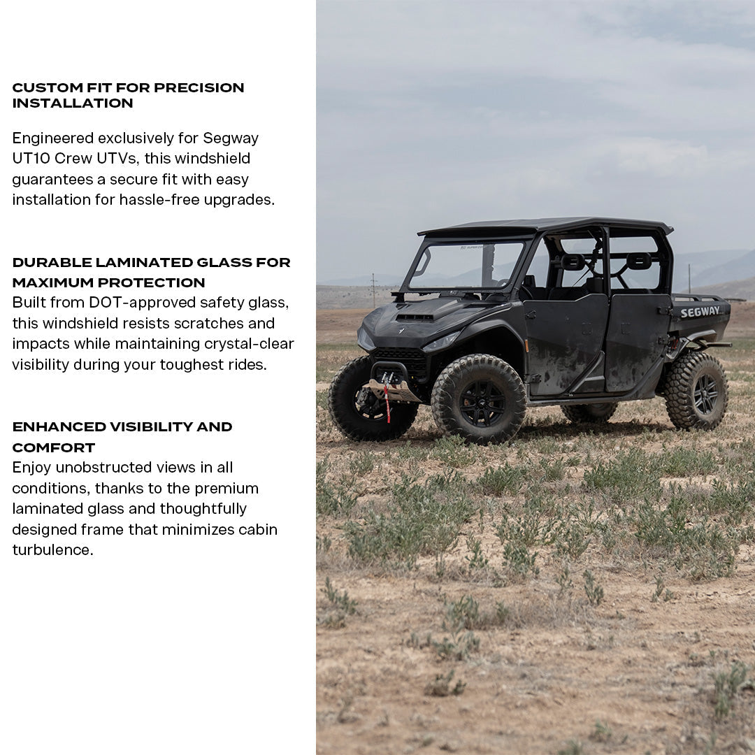 Photo of Segway UT10 Crew Front Windshield by Super Comp - Premium Glass Front Windshield for UTVs / Side by Sides