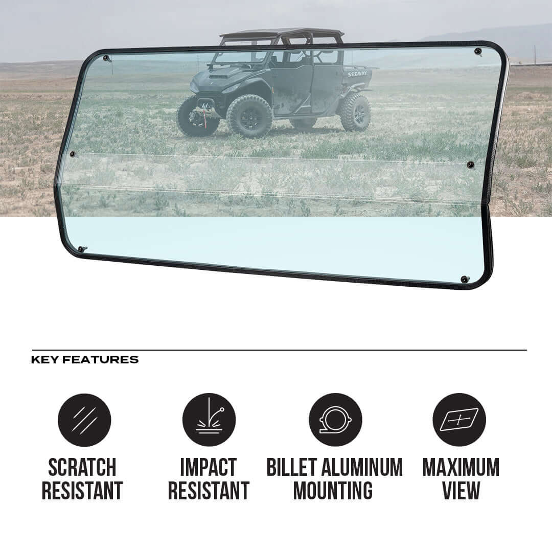 Photo of Segway UT10 Polycarbonate Full Rear Windshield by Super Comp - Premium Windshields for UTVs / Side by Sides