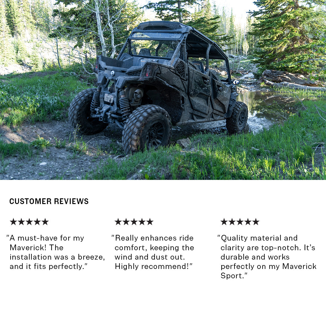 Photo of Can-Am Maverick Sport Rear Windshield by Super Comp - Premium Rear Windshield for UTVs / Side by Sides