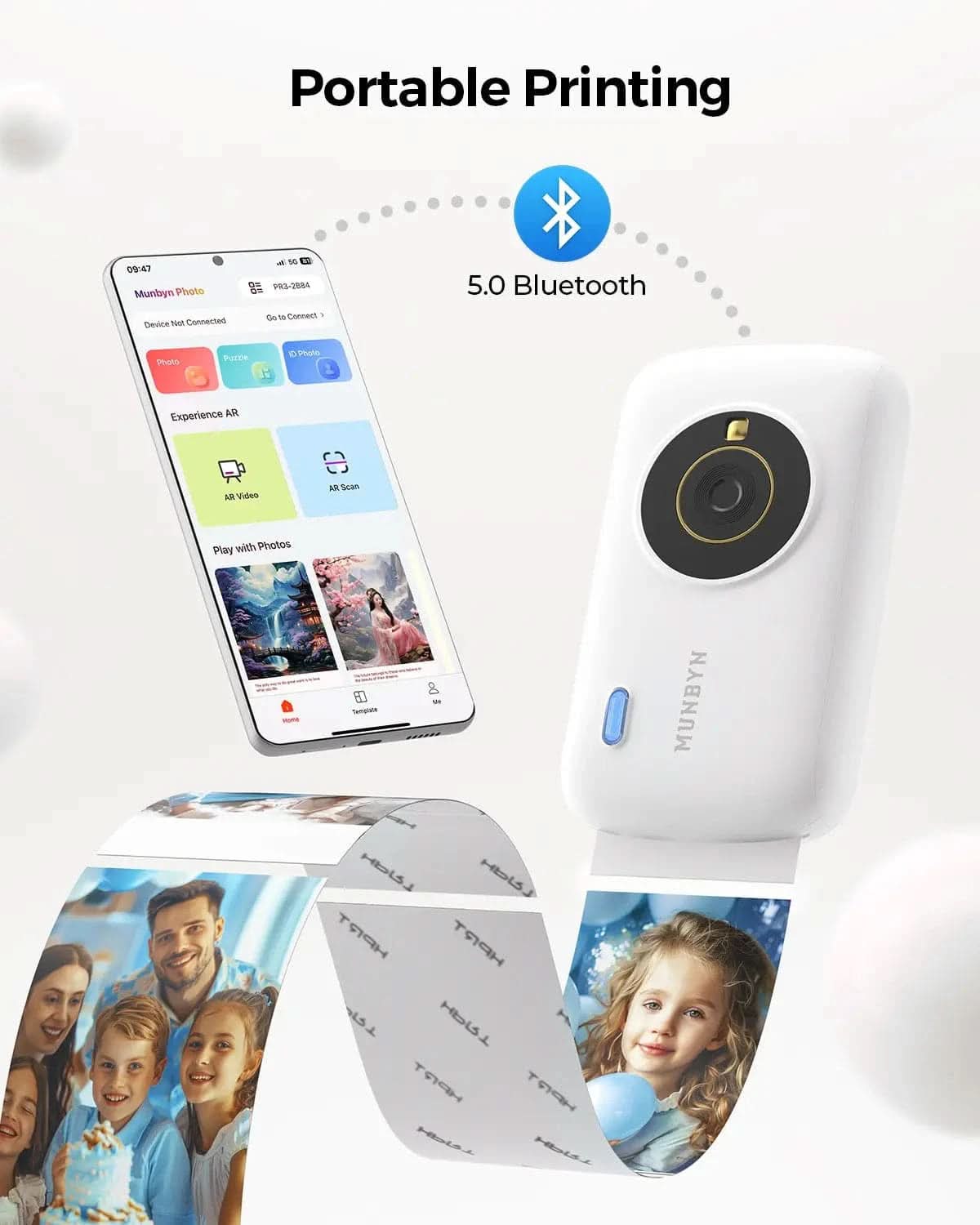 Photo of MUNBYN PR3 High Color Reproduction 2x3" Portable Photo Printer by Kemimoto - Premium for UTVs / Side by Sides