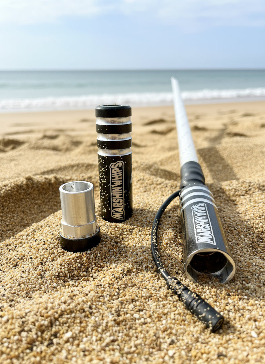 Photo of Game Changer LED Whip - Crystal Grey Single by Marshin Whips - Premium for UTVs / Side by Sides