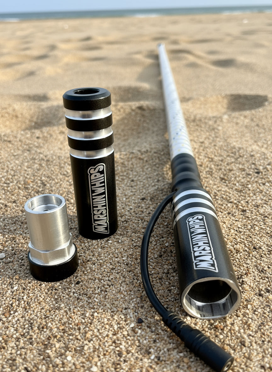 Photo of Game Changer LED Whip - Red, White & Blue Single Edition by Marshin Whips - Premium for UTVs / Side by Sides