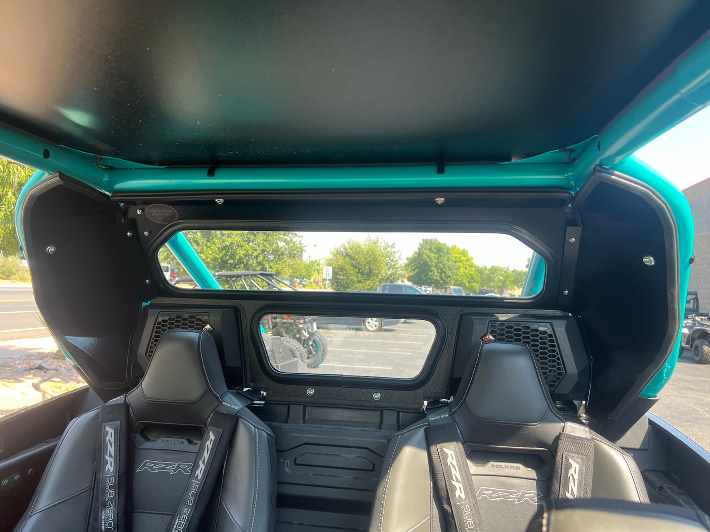 Photo of POLARIS RZR PRO R REAR WINDSHIELD FOR ROCKFORD FOSGATE SPEAKERS by DWA - Premium Windshields for UTVs / Side by Sides