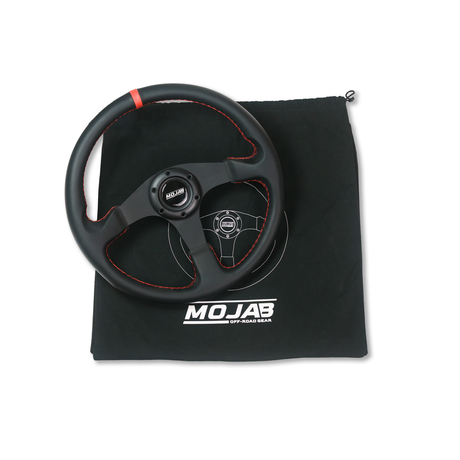 Photo of 13.5'' MOJAB Flat Steering Wheel Leather or Suede by MOJAB OFFROAD - Premium for UTVs / Side by Sides