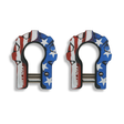 Photo of American Flag - 3/4'' Extreme duty Aluminum Shackle set (9T) - (LIFE TIME WARRANTY*) by MOJAB OFFROAD - Premium for UTVs / Side by Sides