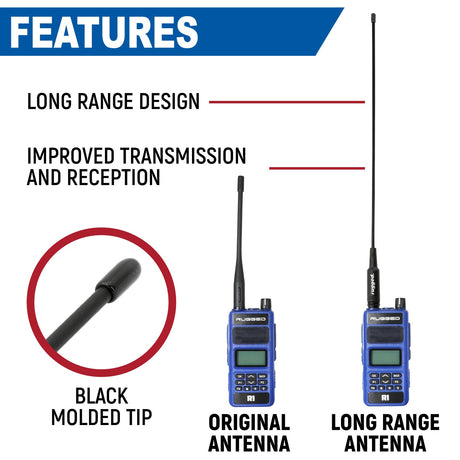 Photo of Long Range Antenna for R1 / RDH-X / ABH7 Handheld Radio by Rugged Radios - Premium for UTVs / Side by Sides